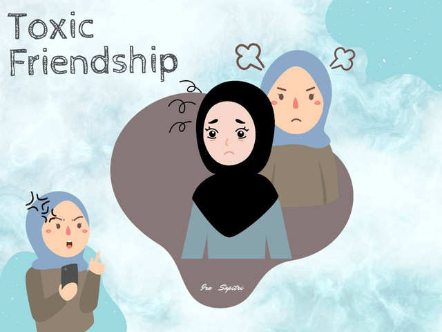 Ilustrasi foto toxic friendship (Design Pribadi)