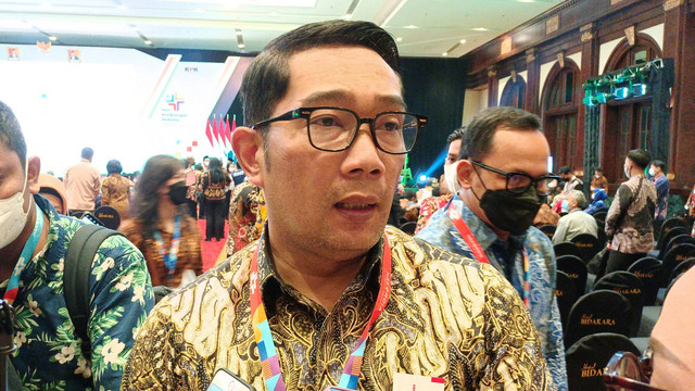Gubernur Jawa Barat Ridwan Kamil usai hadiri Acara Hakordia Tahun 2022, Jumat (12/9/2022). Foto: Aprilandika Pratama/kumparan