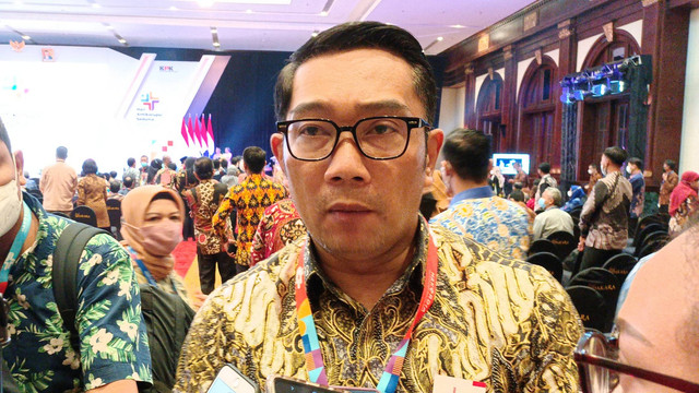 Gubernur Jawa Barat Ridwan Kamil usai hadiri Acara Hakordia Tahun 2022, Jumat (12/9/2022). Foto: Aprilandika Pratama/kumparan
