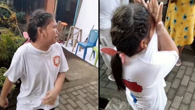 Bocah perempuan pendukung Timnas Belanda yang menangis histeris usai tim yang didukungnya kalah dari Argentina pada babak 8 besar Piala Dunia 2022.