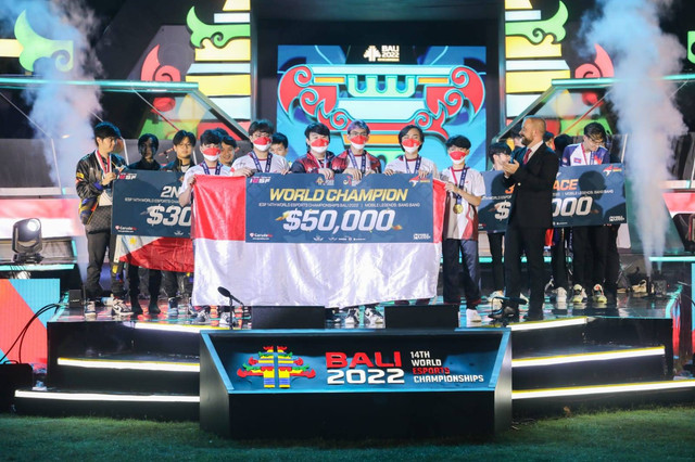 Indonesia keluar sebagai juara umum IESF WEC yang diselenggarakan di Merusaka Hotel, Nusa Dua, Bali, sejak Jumat (2/12/22) sampai Minggu (11/12/22). Foto: Dok. Istimewa