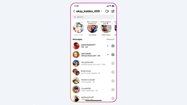Fitur Notes Instagram. Foto: Instagram
