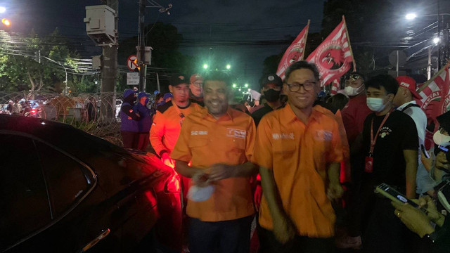 Presiden Partai Buruh Said Iqbal hadiri acara pengundian nomor urut parpol peserta pemilu 2024 di Gedung KPU RI, Jakarta, Rabu (14/12/2022). Foto: Luthfi Humam/kumparan