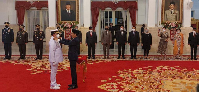Pelantikan Laksamana Yudo Margono di Istana Kepresidenan Jakarta. Foto: Rafyq Panjaitan/kumparan