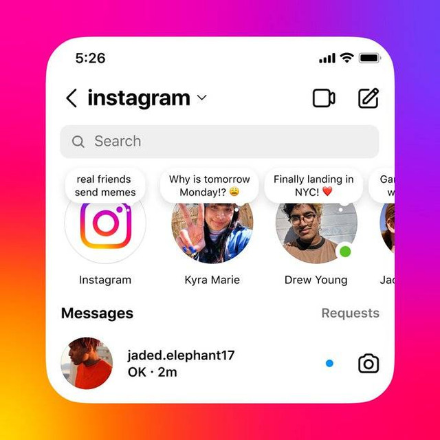 Ilustrasi cara membuat Catatan di IG. Foto: Twitter @Instagram