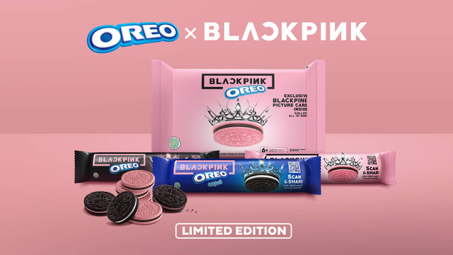 OREO berkolaborasi dengan BLACKPINK menghadirkan kemasan khusus dan photocard eksklusif. Foto: dok. OREO