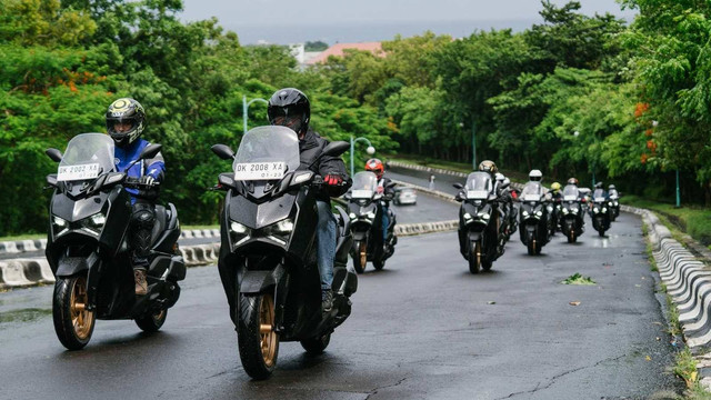 Media test ride Yamaha XMAX Connected di Bali. Foto: Yamaha Indonesia