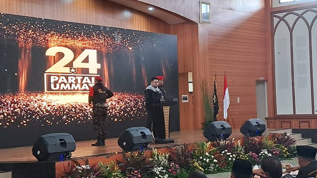 Tasyakuran Partai Ummat usai lolos parpol peserta pemilu di Asrama Haji Pondok Gede, Jakarta Timur, Minggu (1/1/2023). Foto: Annisa Thahira Madina/kumparan