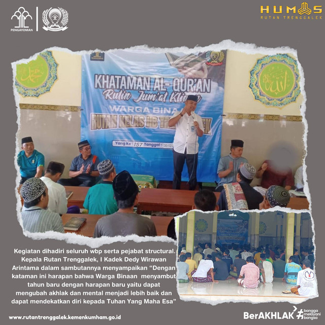 kepala rutan memberikan sambutan. Foto dari Humas Rutan Trenggalek