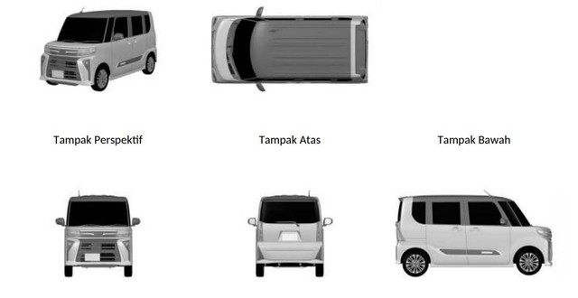 Paten desain Daihatsu Tanto di Pangkalan Data Kekayaan Intelektual (PDKI) Kemenkumham RI. Foto: dok. PDKI Kemenkumham RI