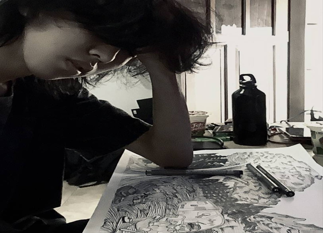 Ilustrasi Stres Akibat Gila Kerja. Sumber: Dokumentasi Pribadi.