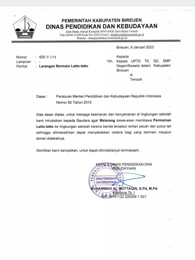 Dilarang Bawa Lato-lato ke Sekolah di Bireuen Aceh