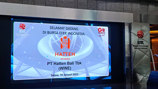 PT Hatten Bali Tbk (WINE) resmi mencatatkan saham perdana atau IPO di Bursa Efek Indonesia, Selasa (10/1/2023). Foto: Ghinaa Rahmatika/kumparan