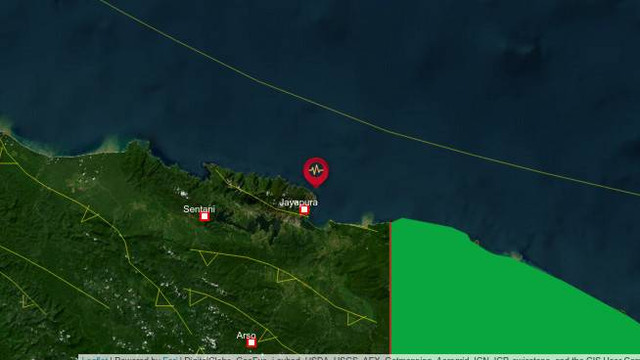 Gempa bumi di Kota Jayapura. Foto BMKG Wilayah V Jayapura