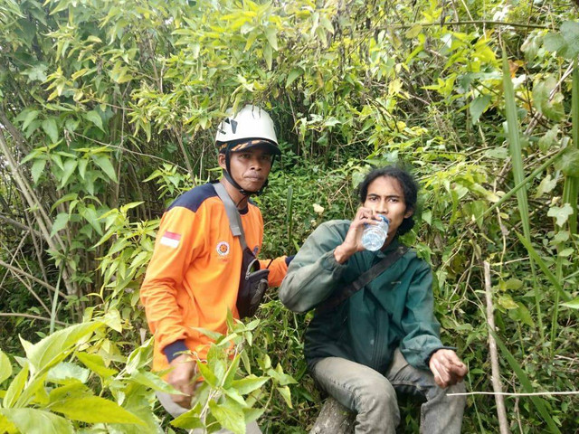 Pria yang hilang 2 hari di Jalur Merapi. Foto: TRC BPBD DIY.