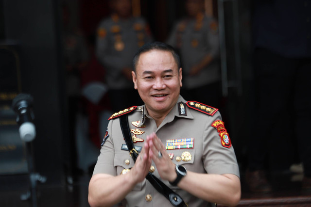 Kombes Trunoyudo Wisnu Andiko memperkenalkan diri sebagai Kabid Humas Polda Metro Jaya yang baru. Foto: Jamal Ramadhan/kumparan