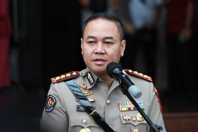Kombes Trunoyudo Wisnu Andiko memperkenalkan diri sebagai Kabid Humas Polda Metro Jaya yang baru. Foto: Jamal Ramadhan/kumparan