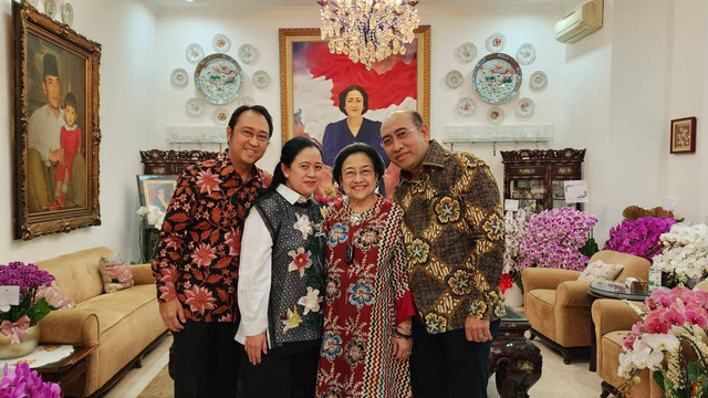 Megawati bersama 3 anaknya. Foto: Dok. PDIP