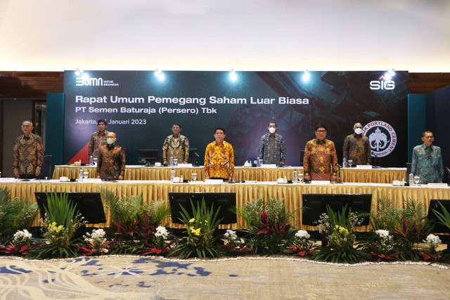 Pelaksanaan RUPSLB oleh Semen Baturaja. (dok. Semen Baturaja)
