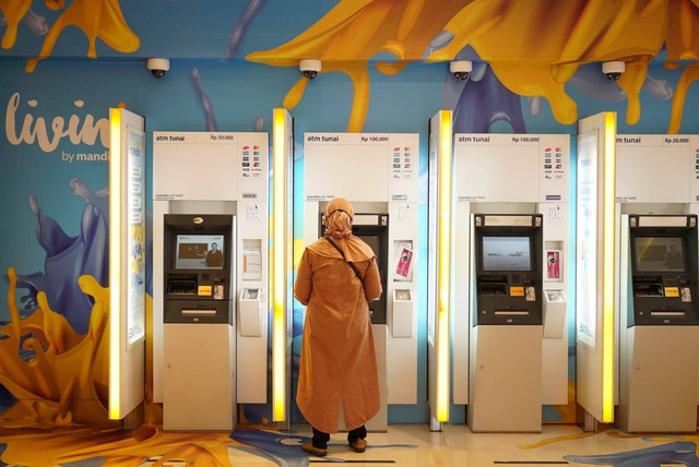 Ilustrasi ATM Bank Mandiri.  Foto: Dok. Bank Mandiri