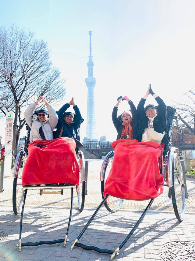 Pemandangan Tokyo Skytree yang bisa dinikmati saat tour Jinrikisha. Foto: Dok. Pribadi