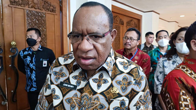 Wamendagri John Wempi Wetipo dalam sosialisasi Peraturan Menteri PanRB No. 1/2023 tentang jabatan Fungsional di Grand Sahid, Jakarta, Jumat (27/1). Foto: Thomas Bosco/kumparan