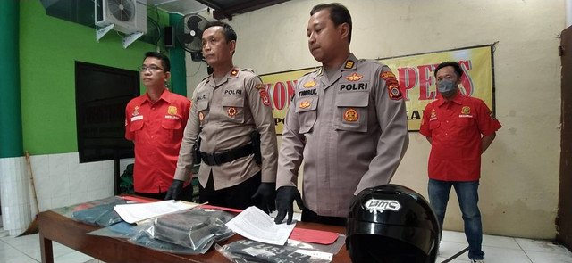 Polisi mengamankan barang bukti dari kasus pencurian motor di Yogyakarta. Foto: Tugu Jogja
