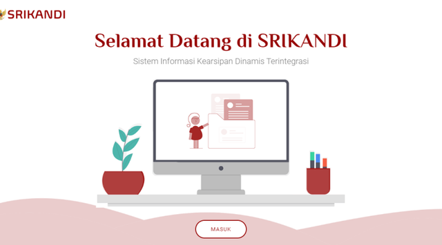 Halaman Beranda Srikandi. Dokumentasi Pribadi