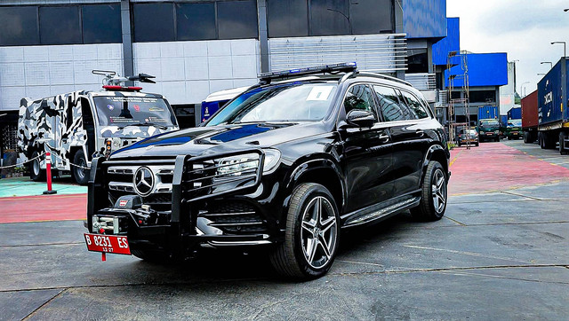 Wujud mobil Mercedes-Benz GLS 450 yang jadi armada Paspampres karya karoseri Delima Jaya. Foto: dok. Delima Jaya