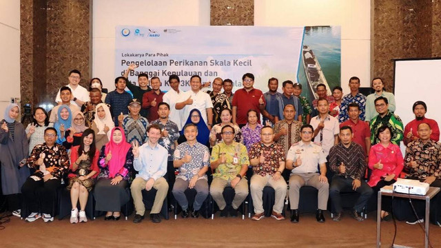 Lokakarya Para Pihak Pengelolaan Perikanan Skala Kecil di Banggai Kepulauan dan Tata Kelola Kawasan Konservasi Pesisir dan Pulau-Pulau Kecil (KKP3K) Banggai Dalaka, Kamis, 2 Februari 2023. Foto: Istimewa