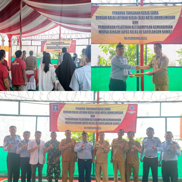 Pegawai Bapas Muratara Hadiri Pembukaan Kegiatan Pelatihan Kemandirian di Lapas Surulangun Rawas (Sumber: Tim Humas Bapas Muratara)