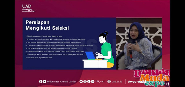 Seminar Nasional Perencanaan Karier oleh Pusat Pengembangan Karier Bimawa Universitas Ahmad Dahlan (UAD) (Foto Eka Marcella)