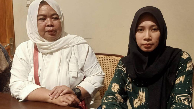 Kakak Kandung Sugeng, Wulan Andriyani (kiri), dan istri Sugeng, Januartika Arumsari. Foto: kumparan