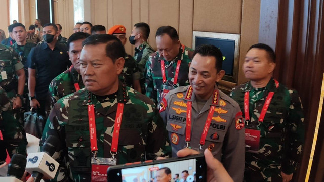 Panglima TNI Laksamana Yudo Margono dalam acara Rapim TNI-Polri di Hotel Sultan, Jakarta, Rabu (8/2). Foto: Jonathan Devin/kumparan