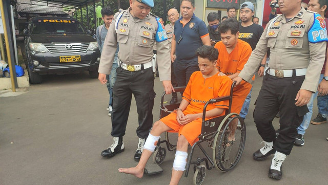 Pers rilis kasus penganiayaan pad mahasiswa di Mapolres Cimahi pada Rabu (8/2/2023). Foto: Rachmadi Rasyad/kumparan