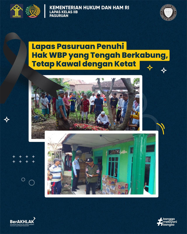 Lapas Pasuruan Penuhi Hak WBP yang Tengah Berkabung, Tetap Kawal dengan Ketat