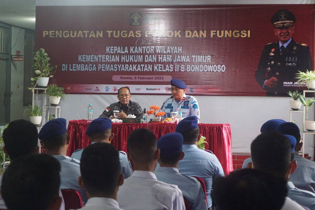 Penguatan Tupoksi oleh Kakanwil Kemenkumham Jatim Foto: Humas Lapas Bondowoso