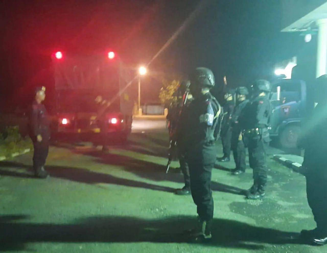 Brimob Polda Lampung kerahkan 1 kompi untuk membantu penangkapan bandar narkoba di Lampung Tengah. Foto: Satbrimob Polda Lampung