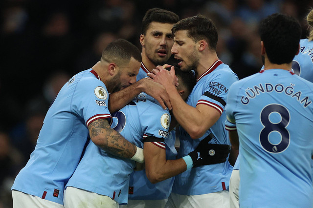 Man City vs Aston Villa di Liga Inggris Foto: Phil Noble/REUTERS