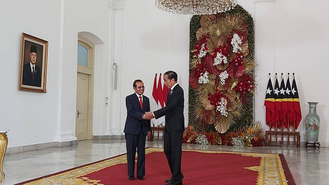 Presiden Jokowi menerima Perdana Menteri Timor Leste Taur Mata Ruak di Istana Kepresidenan Bogor, Jawa Barat, Senin (13/2/2023). Foto: Nadia Riso/kumparan