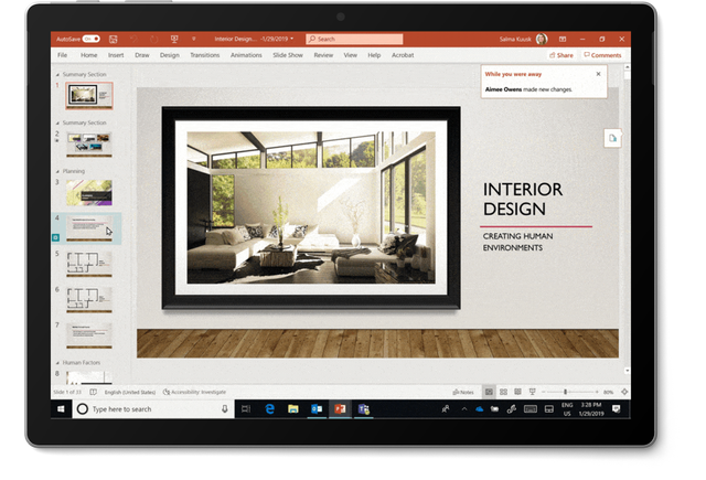 Ilustrasi tampilan gaya tulisan di dalam berkas PowerPoint. Foto: Microsoft