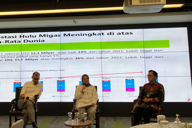 Diskusi Investasi Hulu Migas RI 2023 di Wisma Mulia, Jakarta, Selasa (14/2/2023).  Foto: Ema Fitriyani/kumparan
