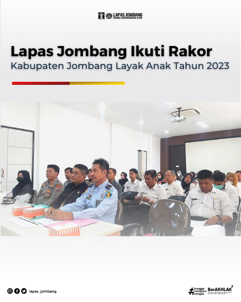 Lapas Jombang Kanwil Kemenkumham Jatim Ikuti Rakor Kabupaten Jombang Layak Anak