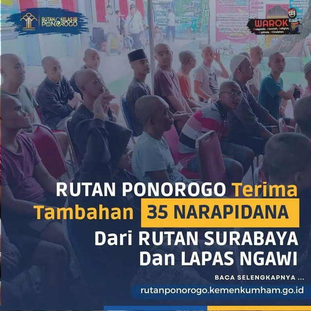 Proses penerimaan narapidana di Rutan Ponorogo. Foto : instagram @rutanponorogo