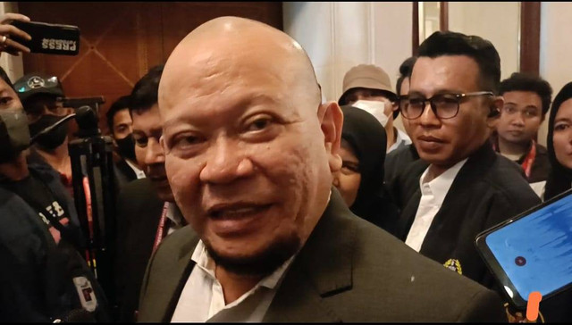 La Nyalla Mattalitti di Hotel Shangri-La, Jakarta, Kamis (16/2/2023). Foto: Thomas Bosco/kumparan