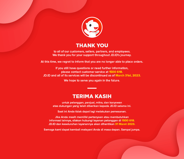 JD.ID resmi tutup Foto: JD.id