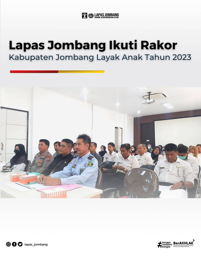 Lapas Jombang Kanwil Kemenkumham Jawa Timur Ikuti Rakor Jombang Layak Anak