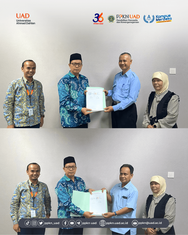 Foto bersama Dekan FKIP dengan Lurah Kalurahan Argorejo. Foto: Istimewa