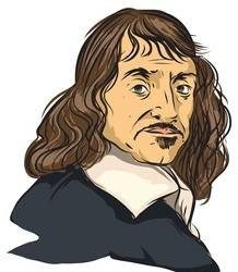 Rene Descartes yang dikenal sebagai Bapak Filsafat Modern. Sumber gambar: https://www.shutterstock.com/id/image-vector/vector-illustrated-portrait-descartes-250743148