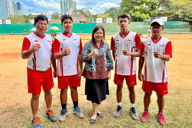 Tim Junior Tenis Putra Indonesia. Foto: Pengurus Pusat Persatuan Tenis Seluruh Indonesia (PP PELTI)